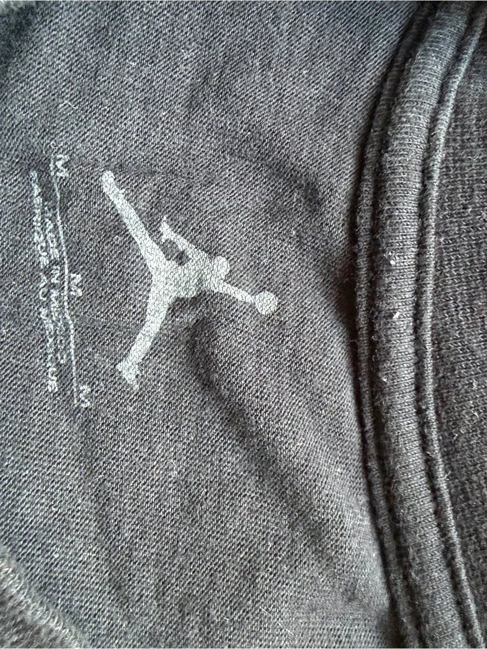 Jordan Black Graphic Tee with Red & White Accents Men’s Medium
